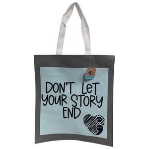 New Upcycled Hand Printed Don't Let Your Story End You Matter; Shopper Tote Bag